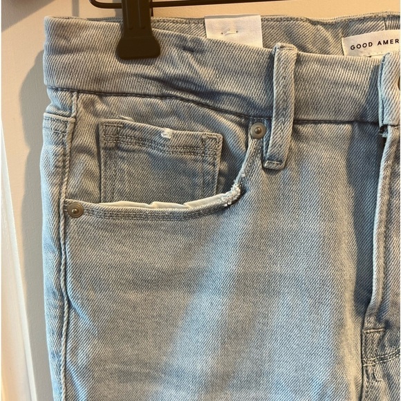 Good American INDIGO145 Women's Good Legs Raw Hem Cigarette Jeans - Picture 7 of 16